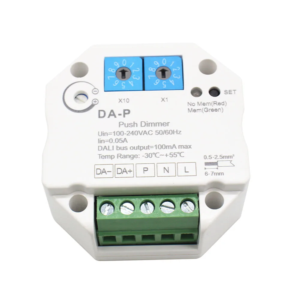 A93E-For DALI Push LED Dimmer 110V 220V 240V With Memory Function For DALI Driver Or Ballasts Dimming Speed Adjustable Dimmer