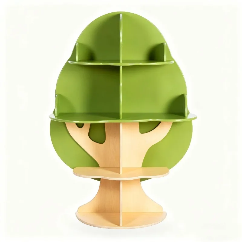 Creative cartoon bookshelf Floor-to-ceiling children's simple tree-shaped picture book storage rack Living room study wall shelf
