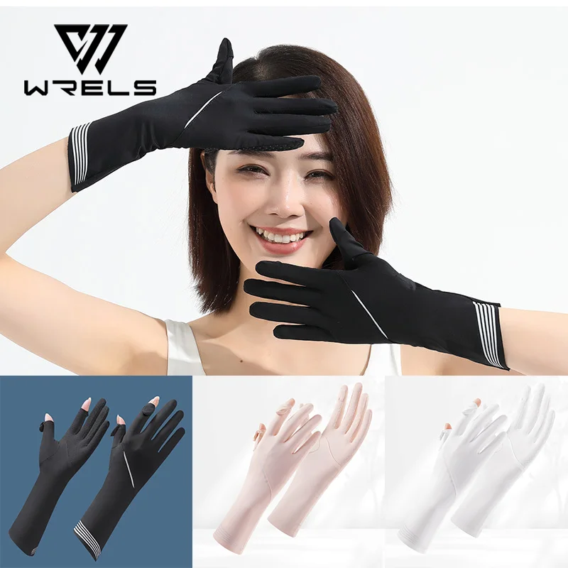 Sommer-Dünne Handschuhe Sonnenschutz Eisseide Anti-UV Outdoor-Sporthandschuhe Flip-Finger Atmungsaktive Elastische Fahrrad- und Fahrhandschuhe
