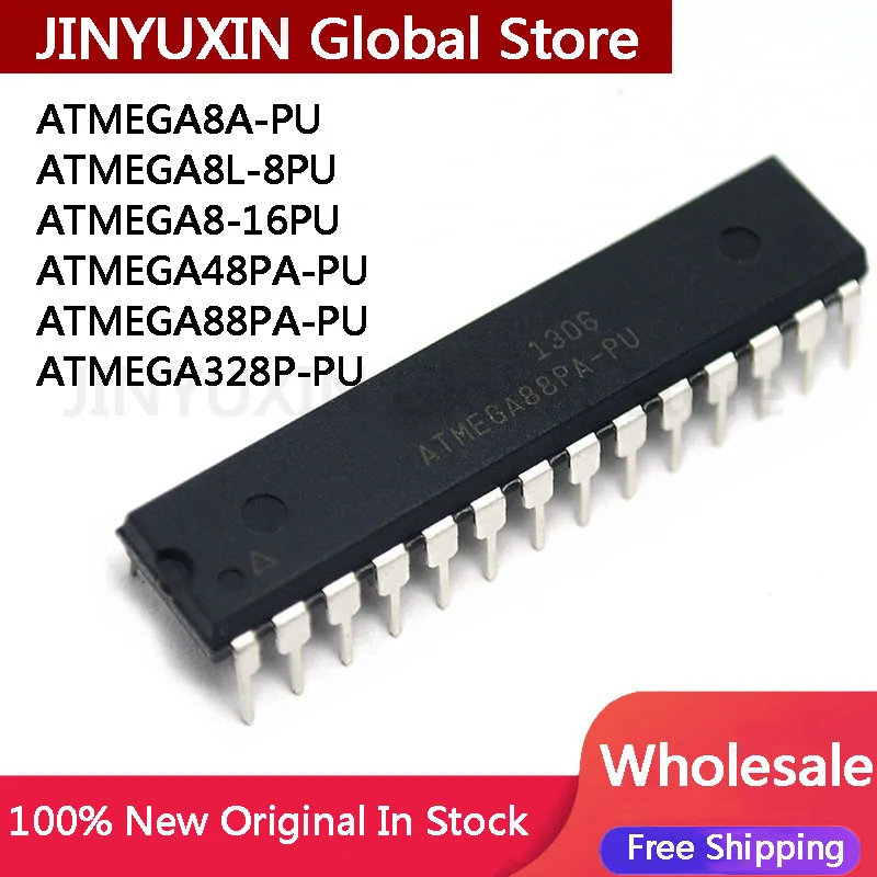 1Pcs ATMEGA8-16PU ATMEGA8A-PU ATMEGA8L-8PU ATMEGA48-20PU ATMEGA48V-10PU ATMEGA48PA-PU ATMEGA48PV-10PU DIP-28 IC Chip In Stock