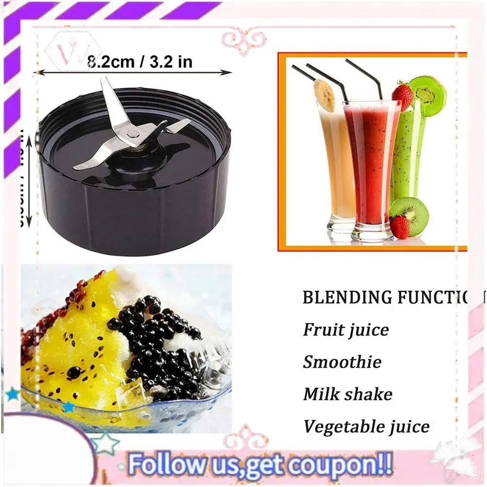 A50F-شفرة متقاطعة بديلة + 2 قطعة مجموعة أكواب سعة 16 أونصة للرصاصة السحرية، قطع بديلة متوافقة مع خلاط MB1001 بقدرة 250 وات