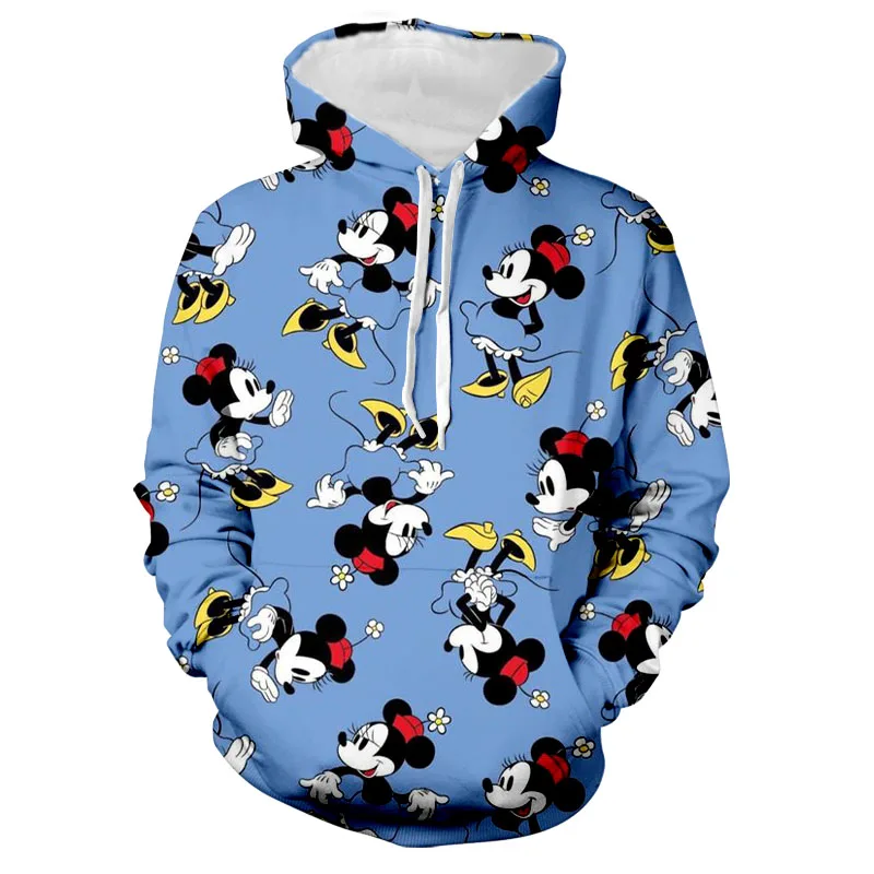 2024 Autumn New Style Children's Hoodies Harajuku Street Fashion Unisex Mickey Minnie and Stitch Cartoon Ladies Casual Hoodies