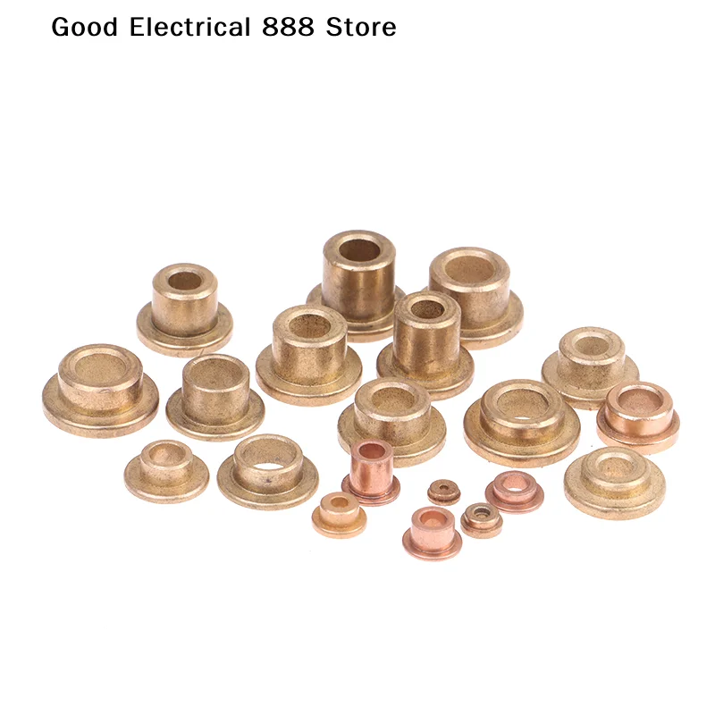 【GE】5Pcs Flanging Self-Lubricating Bearing Powder Metallurgy Oil Copper Bushing Guide Sleeve With Stepped Flange Hardware