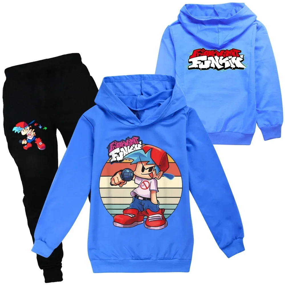 Sweats à capuche de dessin animé pour garçons et filles, survêtement Funkin, pull à capuche, olympiques PVD, ensembles de vêtements pour enfants, printemps et automne, vendredi soir