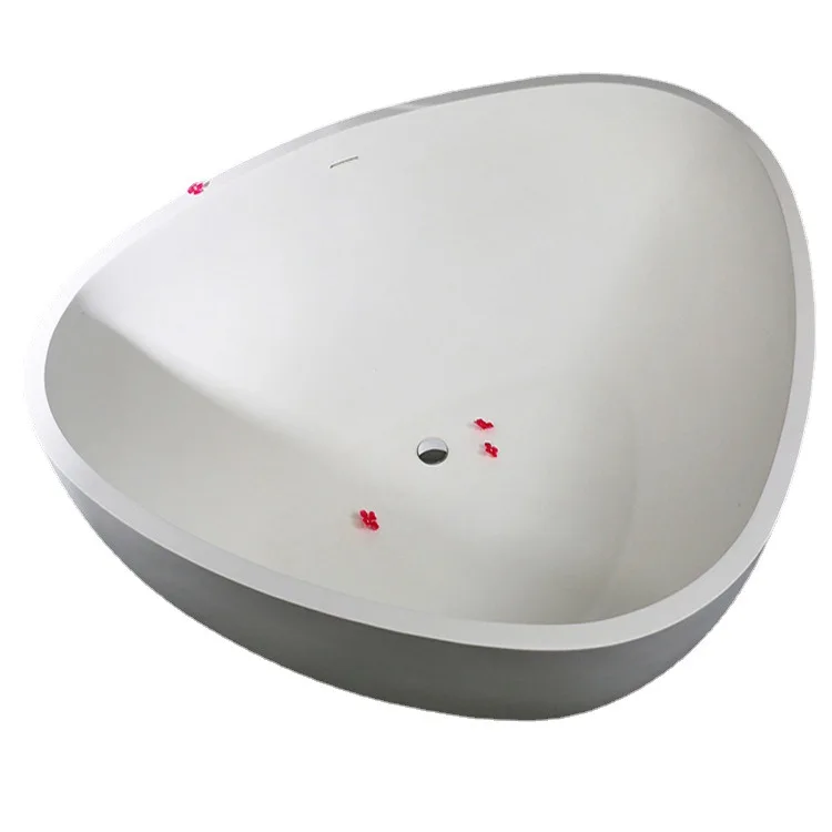 Bathtub Hotel B & B Household Microcrystalline Stone Free-standing Heart-Shaped Matte Qimei Stone Bathtub