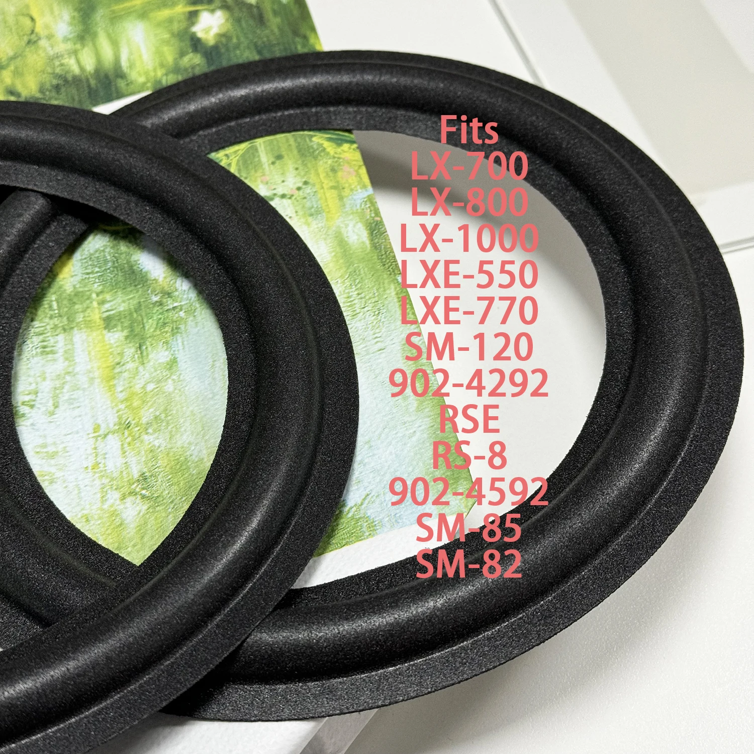 2X Foam Edge Replacement Black Fits JBL LX-800 LX-1000 LXE-550 LXE-770 SM-120 902-4292 RSE RS-8 902-4592 SM-85 SM-82