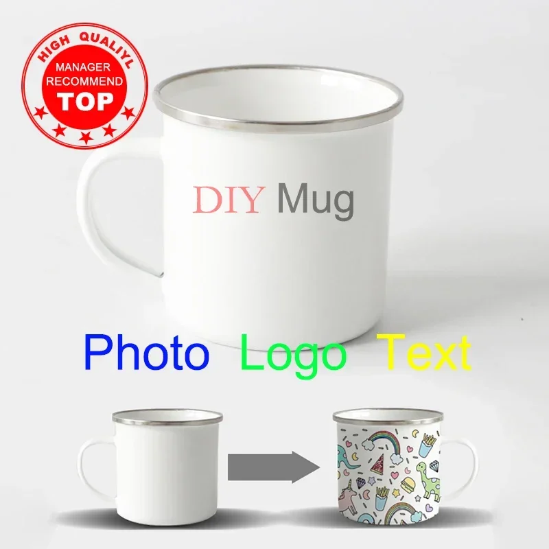 Creative stainless steel DIY Mug Print Pictures photo logo coffe mugs Customize Cup Unique Gifts For Friend Family