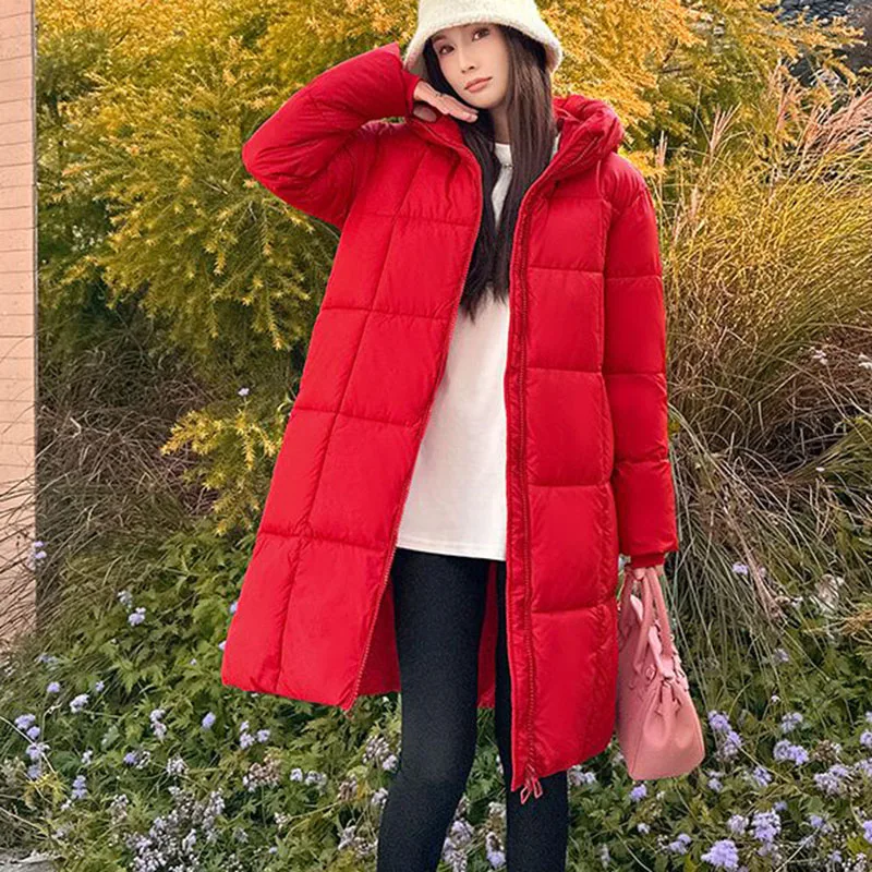 ผู้หญิงยาวลงผ้าฝ้ายCoat,หนาเสื้อแจ็คเก็ต,ลําลองHooded Parker Overcoat,แฟชั่นหญิง,ฤดูใบไม้ร่วง,ฤดูหนาว,ใหม่