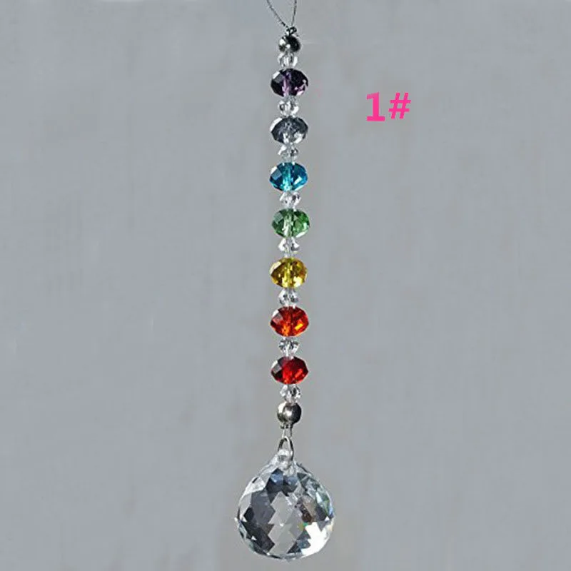 1PCS Crystal Suncatcher Ball Prism Hanging Drop Pendant Feng Shui Decoration Rainbow Maker Hanging Chakra Suncatcher Ornament