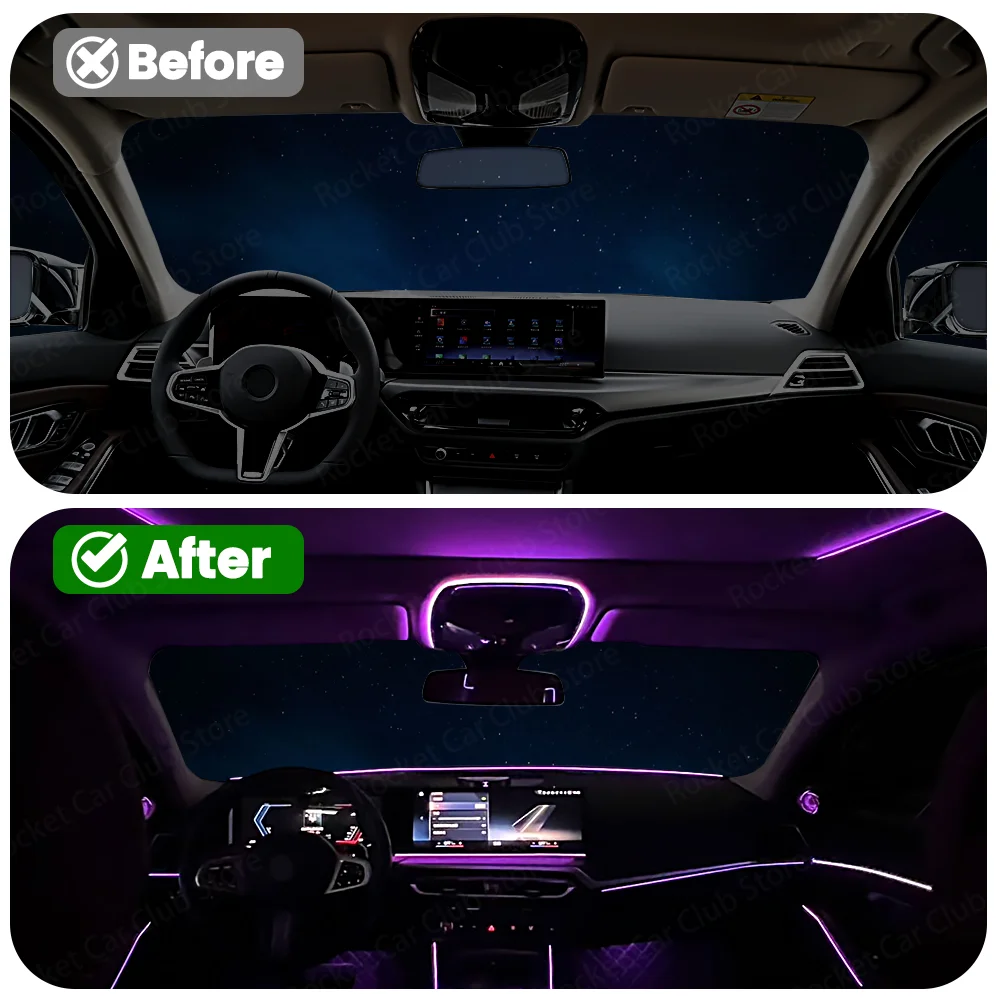 For BMW 2 3 4 5 6GT 7 8 Series G20 G01 G02 G05 G06 G07 Car Ceiling Reading light LED 11 Colors Interior Lighting Ambient Light