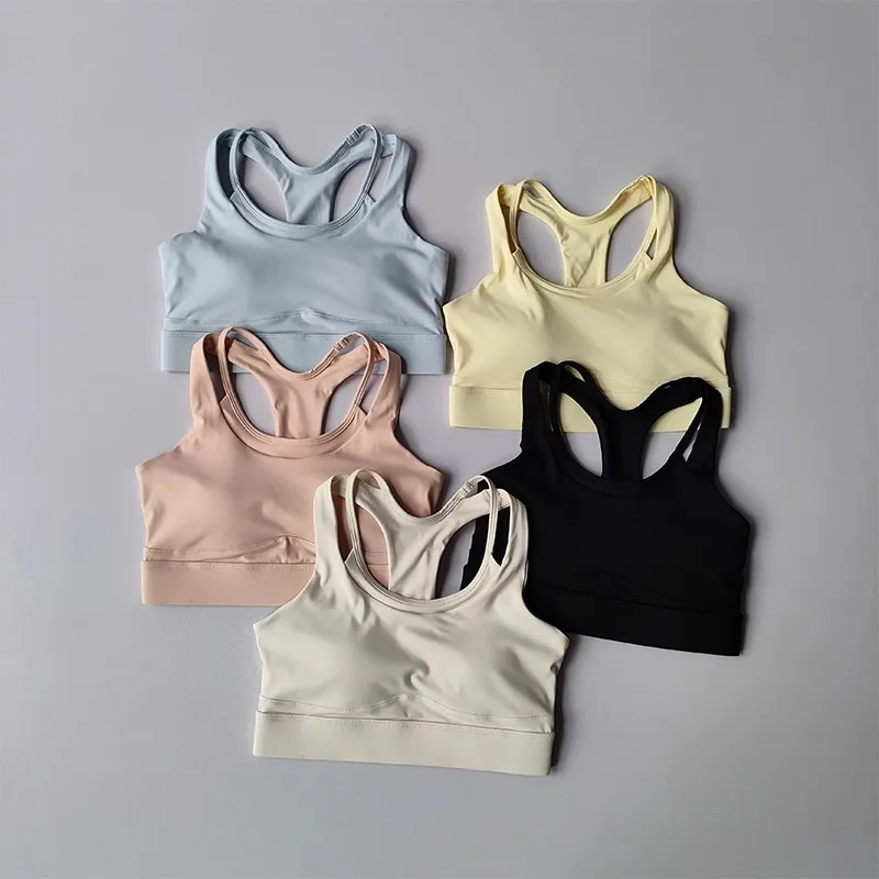 

Women's yoga fitness bra, fake two piece high-strength one-piece sports bra, shockproof fitness yoga bra vest