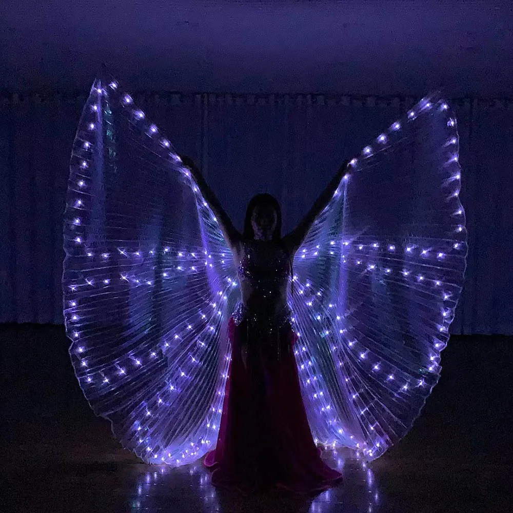 LED Isis Wings Butterfly Wing for Adults, Belly Dance Costume, Glowing Light, Performance Clothing for Halloween,Christmas Party