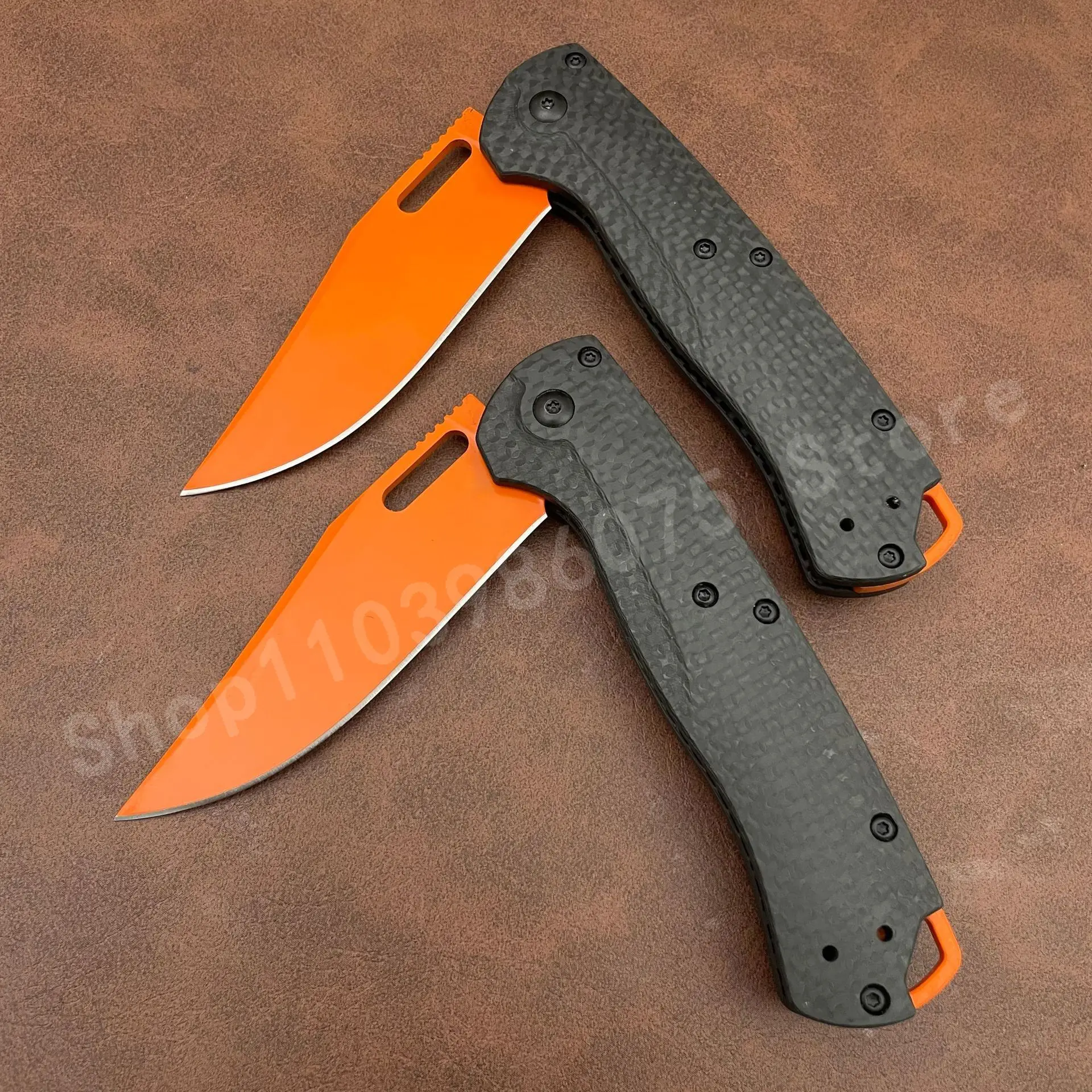 سكين جيب من ألياف الكربون BM 15535 مع شفرة D2 - سكين محمول عالي الصلابة للتخييم في الهواء الطلق قابل للطي هدايا للرجال