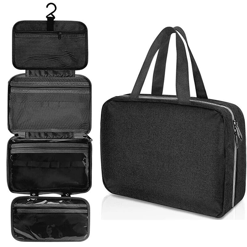 Large Hanging Hook Toiletry Bag Waterproof Folding Handbag Travel Makeup Cosmetic Razor Storage Organizer Case Bathroom Supplies image 5