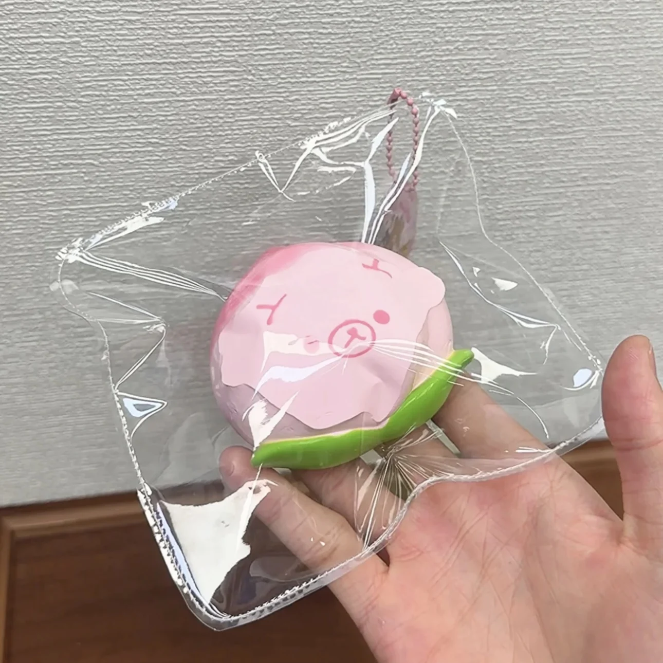 

Handcrafted Peach Bear Squishy: Creamy Clay Texture - Food Grade Silicone Stress Reliever