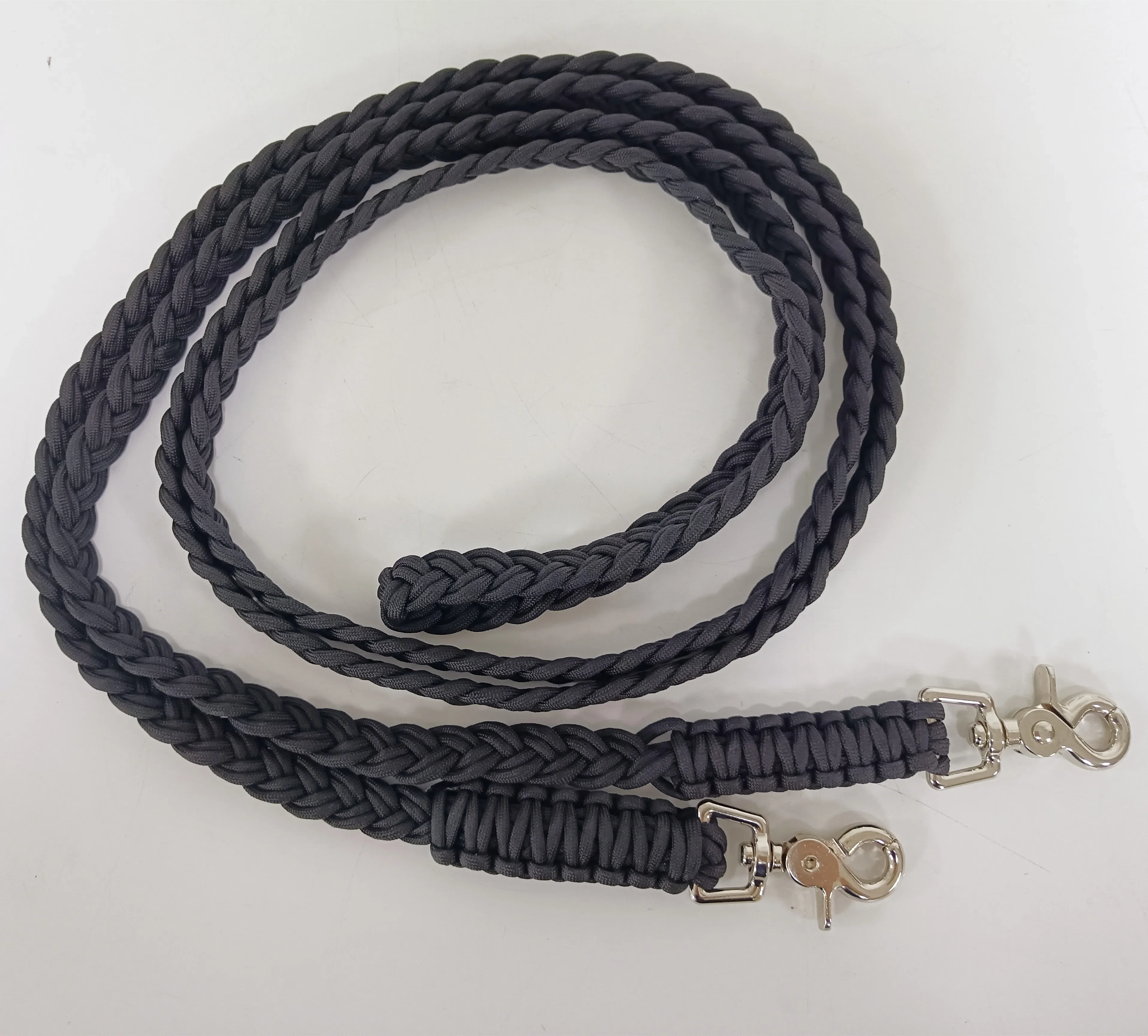 Braided wide paracord barrel reins Horse hand braided light blue  reins western horse tack knotted barrel reins with grip knots