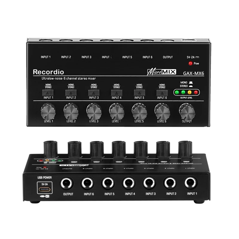 Mixer Stereo Mini DJ Mixer Suara Kebisingan Rendah Mixer Profesional KTV Suara Ultra Kompak Mixer Profesional