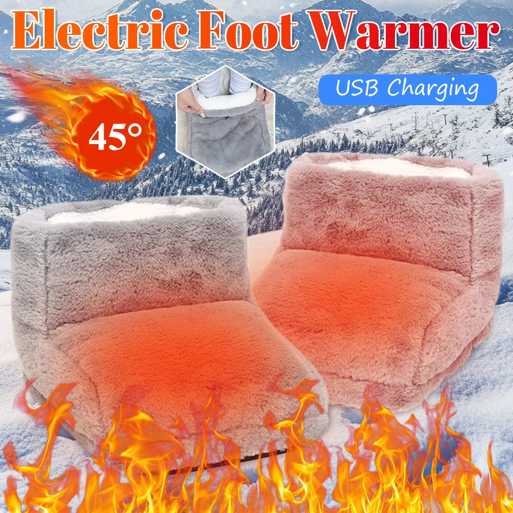 Winter Electric Foot Heating Pad USB Charging Soft Washable Foot Warmer Heater Improve Sleeping Household Foot Warming Mat