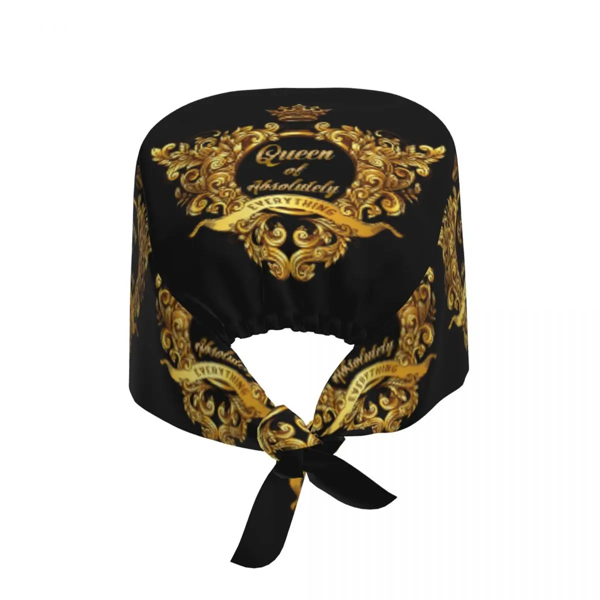 Custom Queen Of Absolutely Gold Floral Baroque Cleaning Working Cap Men Women Scrub Cap Surgicals Hat Nurse Scrubs Hat Nurse