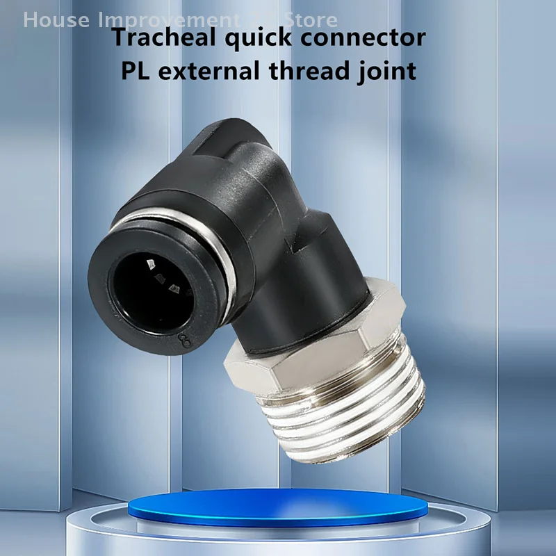 5 uds PL codo conector neumático PL8-02/4-M5/6-01/10-03/12-04 rosca macho conector rápido de aire manguera de empuje en forma de L