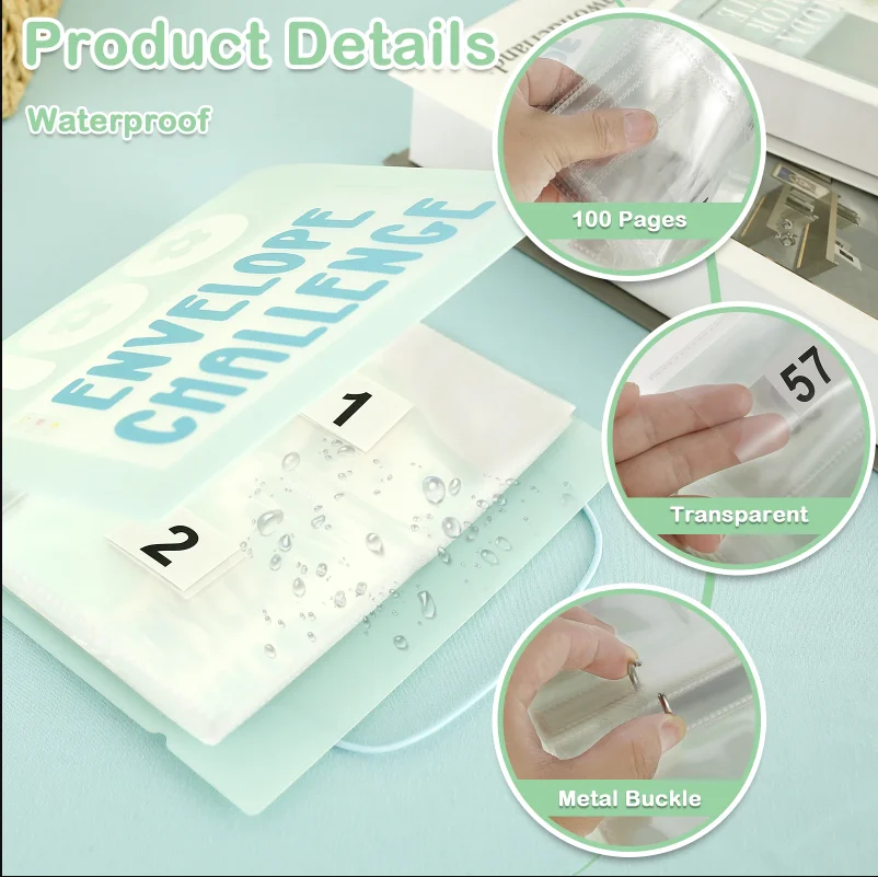 

100-страничные конверты, бюджет для экономии денег, подарочный кошелек, портативная экономия денег, конверты для хранения, набор для вызова экономии денег