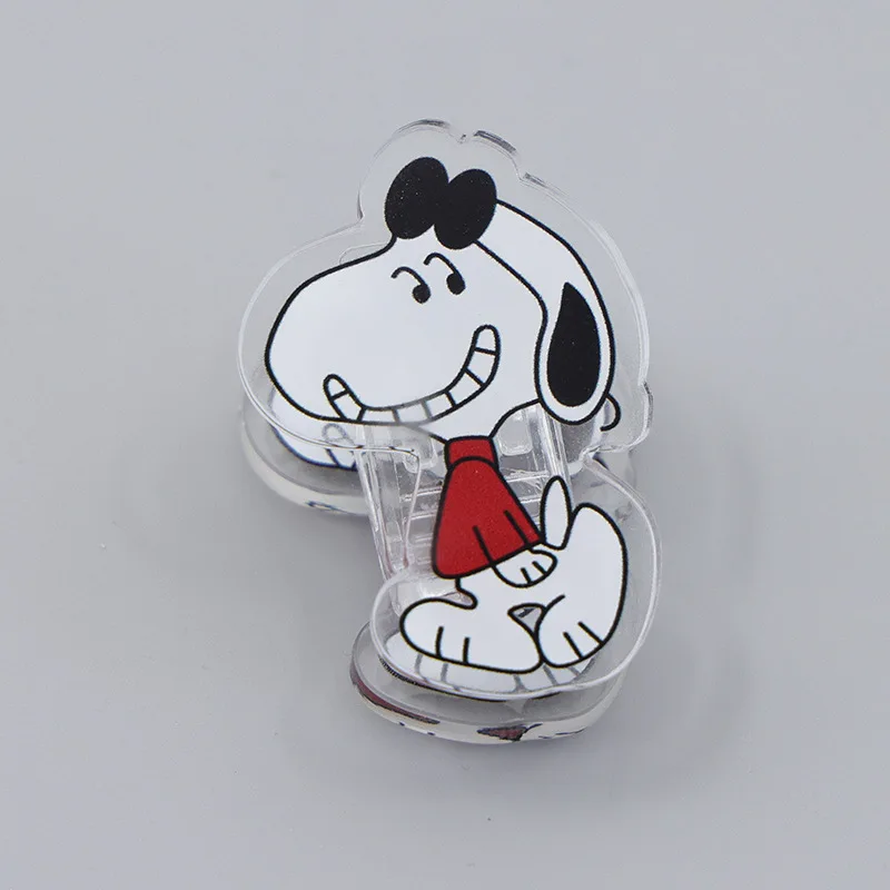 New Kawaii Snoopy Double Sided Clip Cartoon Anime Doll Pp Clip Student Mini Folder Acrylic Accessories Stationery Gift Kids Toy