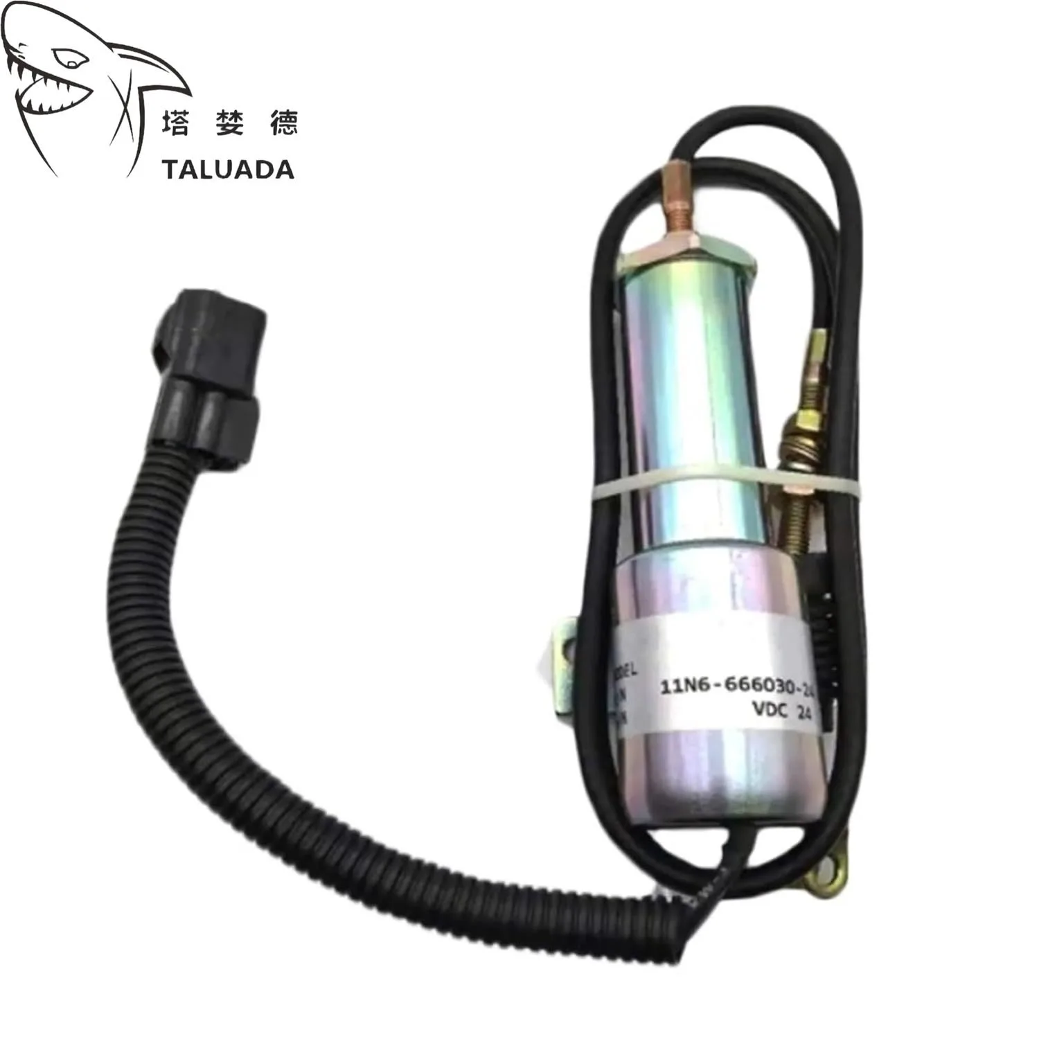 11N6-666030-24 Fuel Shut Off Stop Solenoid 24V For R210 R215-7-9 R225-9 For Doosan DH220-5 Hydraulic Solenoid Valve