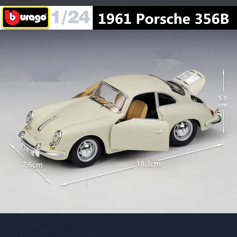 Bburago 1:24 Porsche 356B Coupe Alloy Car Model Simulation Diecasts Metal Classic Sports Car Model Collection Childrens Toy Gift