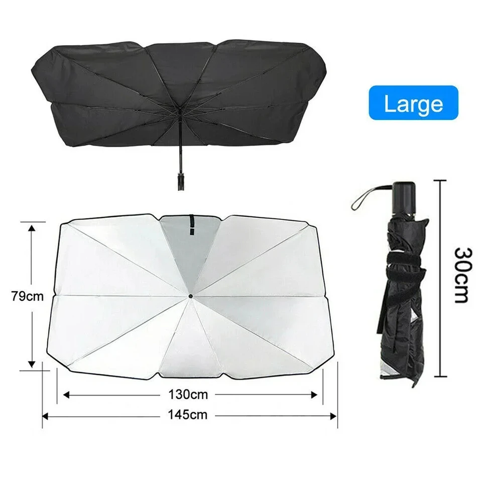 Car Sunshade Umbrella Front Windshield Silver Glue Sunshade Umbrella Uv Resistant Folding Car Umbrella Car Sunscreen Accessories, image 8