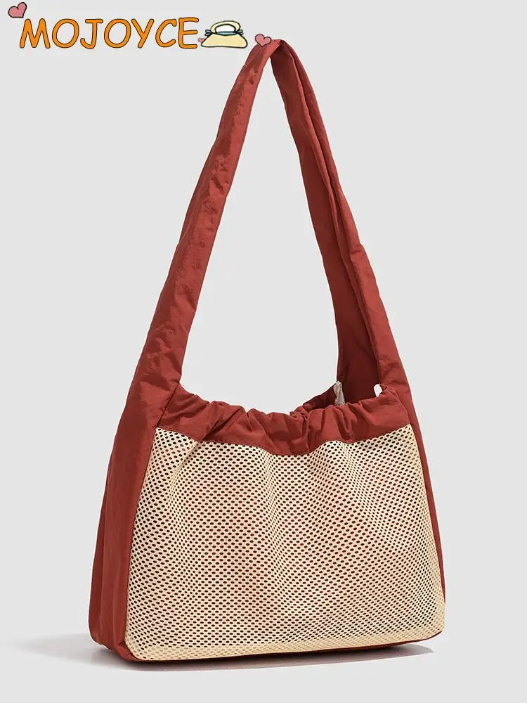 

Women Nylon Tote Bag Large Casual Hollow Out Underarm Pouch Hobo Tote Handbag Crossbody Bags Work Shopping Travel Shoulder Bag