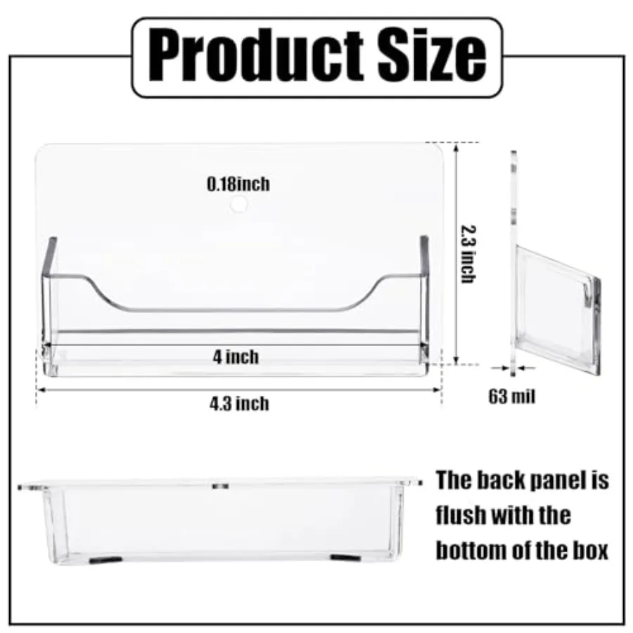 Wesiti 4 قطع جدار جبل حامل بطاقة الأعمال واضح الاكريليك مكتب حامل بطاقة الأعمال عرض حامل بلاستيكي الباب سطح المكتب Organiz