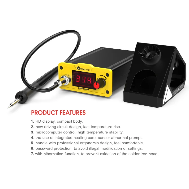 Kailiwei T12 Soldering Station LCD Digital Adjustable Temperature Portable Bga Rework Station with Welding Iron Tip Repair Tools