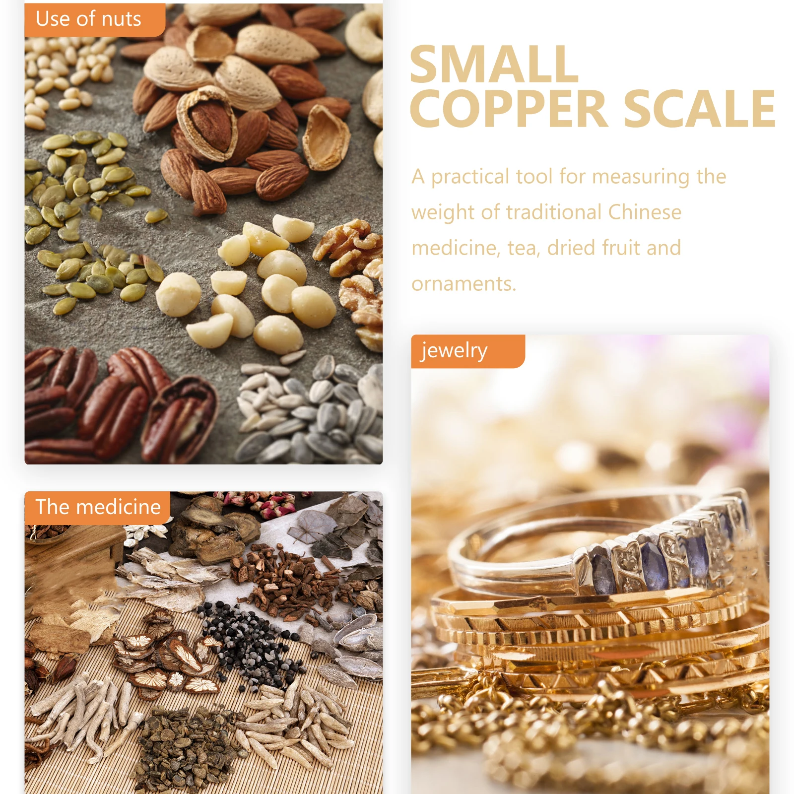 

Mini Retro Copper Scale for Kitchen Condiment Decorative Ingredient Multipurpose Medicinal Materials Dried Fruit Weights Home