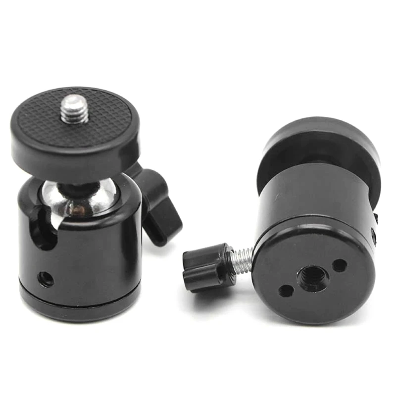 20CB Mini Tripod Ball Head 360° Rotation Tripod Mount Camera Ballhead Adapter with 1/4" Screw Hole for DSLR Camera Camcorder