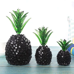 Spot Wholesale Black Crystal Pineapple Decor Ornaments Home Classic Black Ananas Desktop Accessories Craft Supplies Home Goods