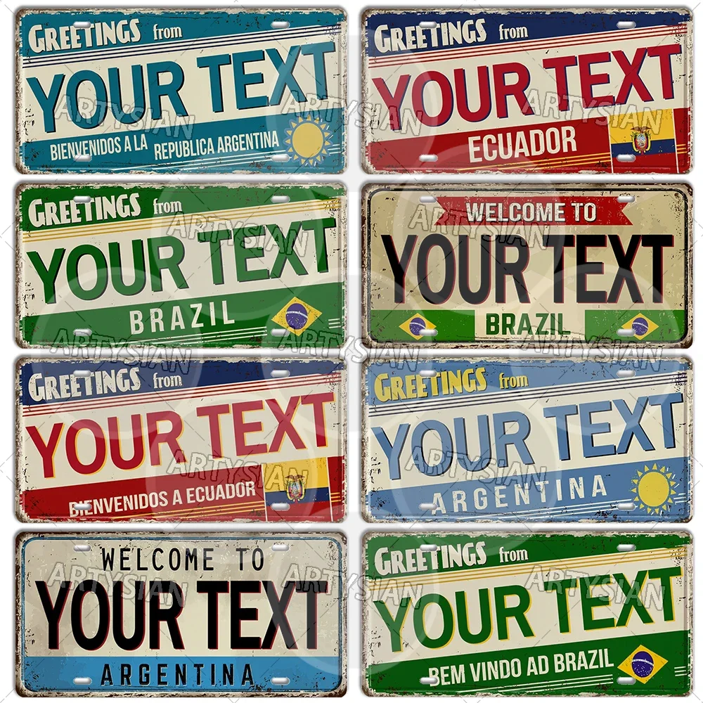 Ecuador Brazil Argentina Landmark City Greeting Customized Plaque Personalized Metal Sign