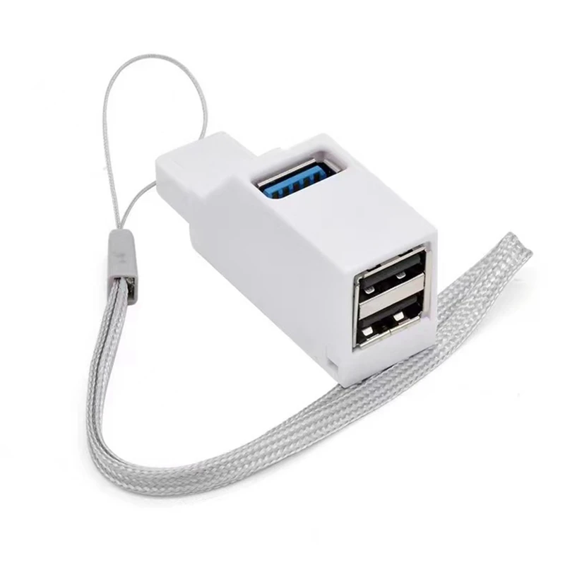 Extensor de adaptador de concentrador USB, Mini caja divisora de 3 puertos para PC, portátil, teléfono móvil, lector de disco U de alta velocidad