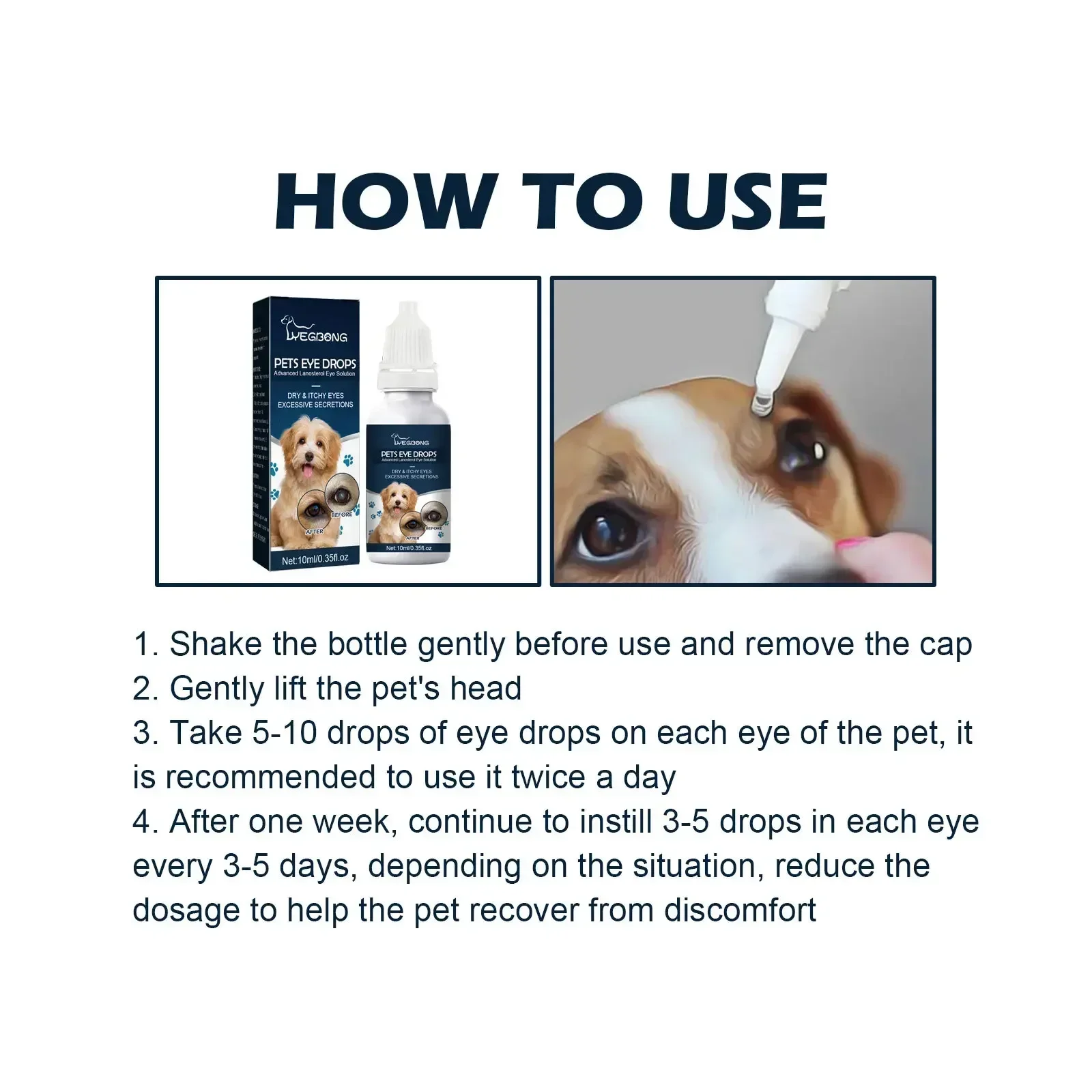 10ml Pet Eye Drops Cats And Dogs To Remove Tear Marks Relieve Eye Itching Gentle Cleansing Eye Drops Pet Supplies