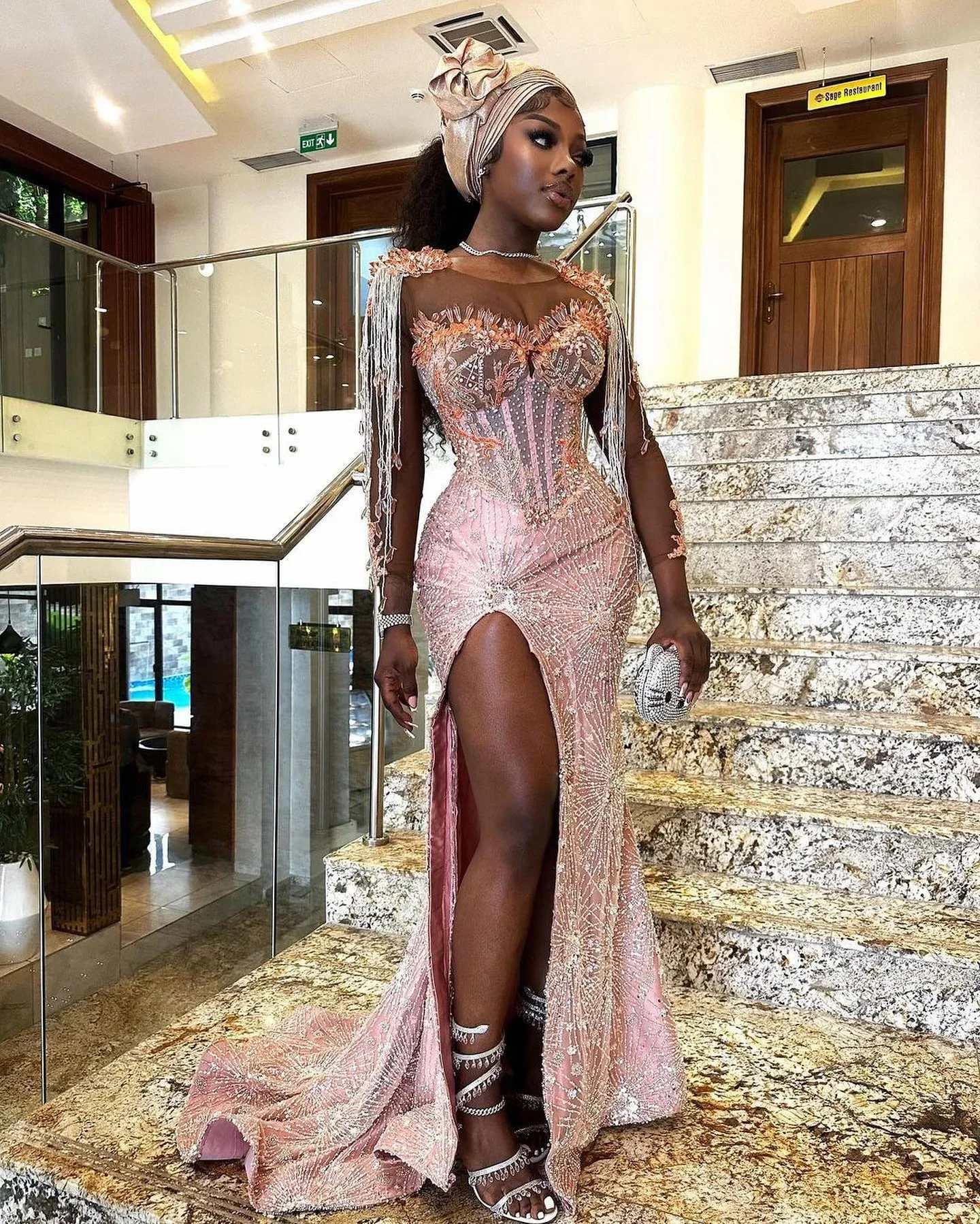 Sukienka urodzinowa w stylu Aso Ebi z brokatowymi koralikami, afrykańskie sukienki na przyjęcie weselne, sukienka formalna syrenka z koralikowymi frędzlami, luksusowe suknie balowe