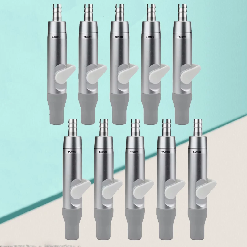 

10pcs Dental Weak Suction Handle Saliva Ejector Suction Valves Tip Adaptor with Gray Silicone Sleeve Dental Tool