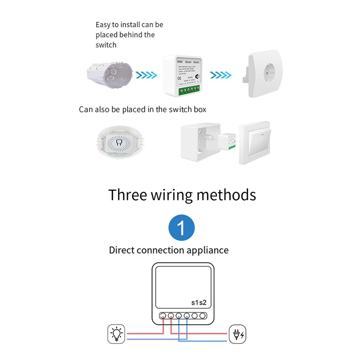 ABJZ Tuya 16A MINI Wifi Switch DIY 1-Way التحكم عن بعد الموقت التتابع أتمتة للعمل الحياة الذكية