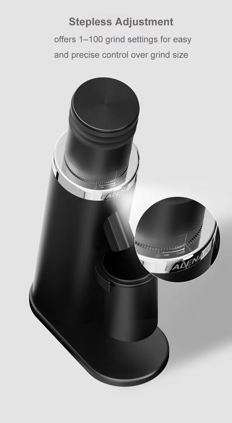 CAFOVO G63D مطحنة حبوب القهوة الكهربائية 63 لدغ مخروطي جرعة واحدة مطحنة الاسبريسو مع صانع طحن القهوة بيلو