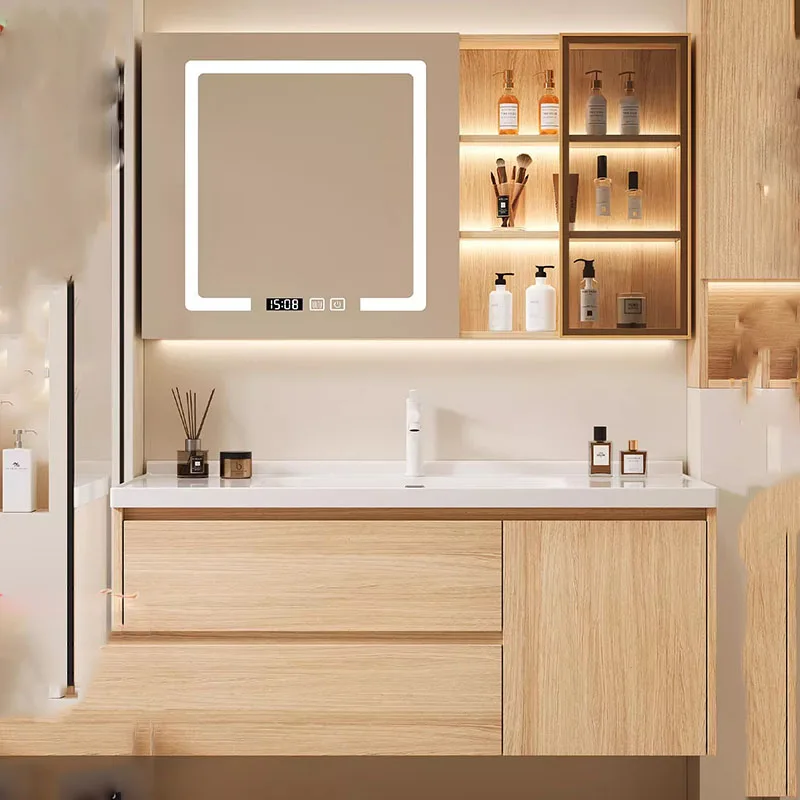 Drawers Luxury Bathroom Cabinet Modern Paper Space Saver Partitions Display Toilet Cupboard Storage Gabinete Trendy Furniture
