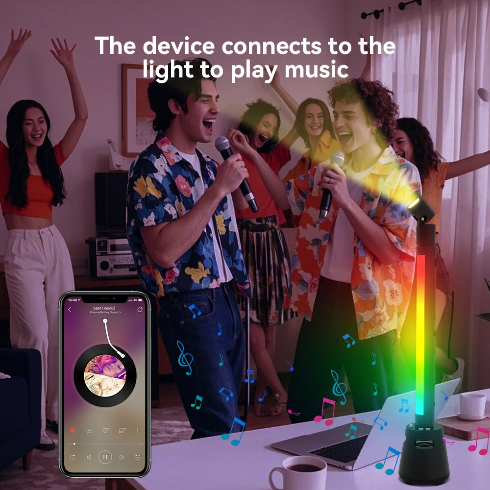 LED سطح المكتب لاقط مصباح RGB الموسيقى إيقاع المحيطة لاقط أضواء USB قابلة للشحن RGB لتقوم بها بنفسك اللون أضواء حفلة عيد الميلاد الديكور