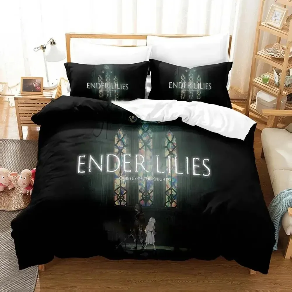 Ender Lilies Quietus of the Knights Set Boys Girls Twin Queen Size Duvet Cover Pillowcase Bed Boys Adult Home Textileextile