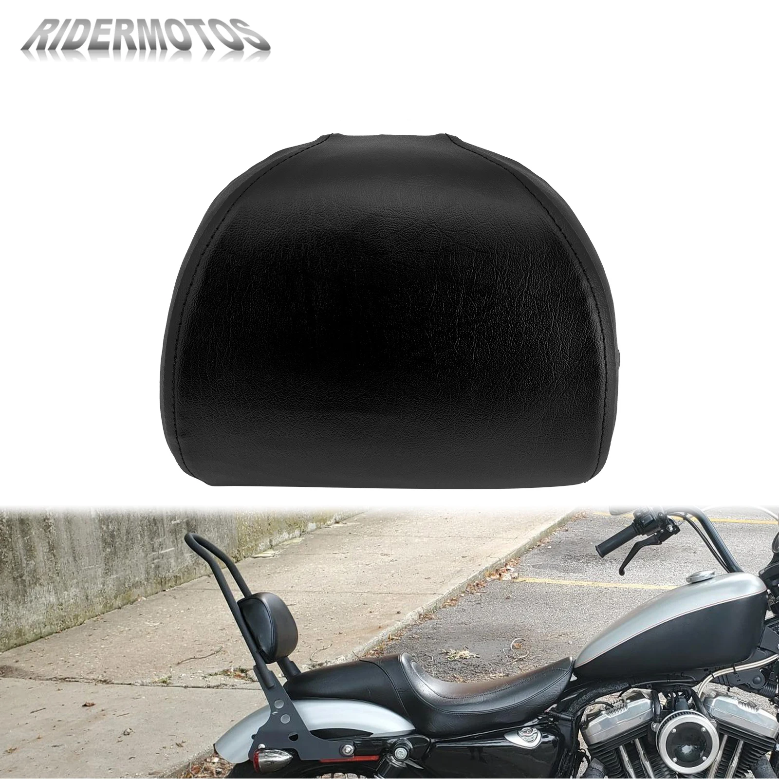 

Passenger Backrest Cushion For Harley Sportster Iron XL883 1200 48 72 Super Low Motorcycle Rear Sissy Bar Pad Seat Black 04-24