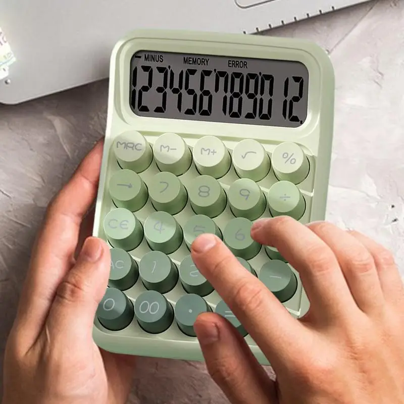 Kids Calculator Keyboard Calculator Big Button Anti-slip Cute Calculator Mechanical Desktop Calculators Handheld Calculator For