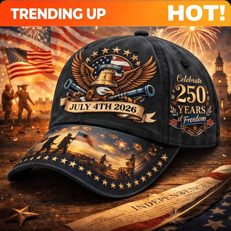 The Iconic Independence Day 2026 Adjustable Free Clock and Faith Baseball Cap - Punk Style, Suitable for Family Gatherings
