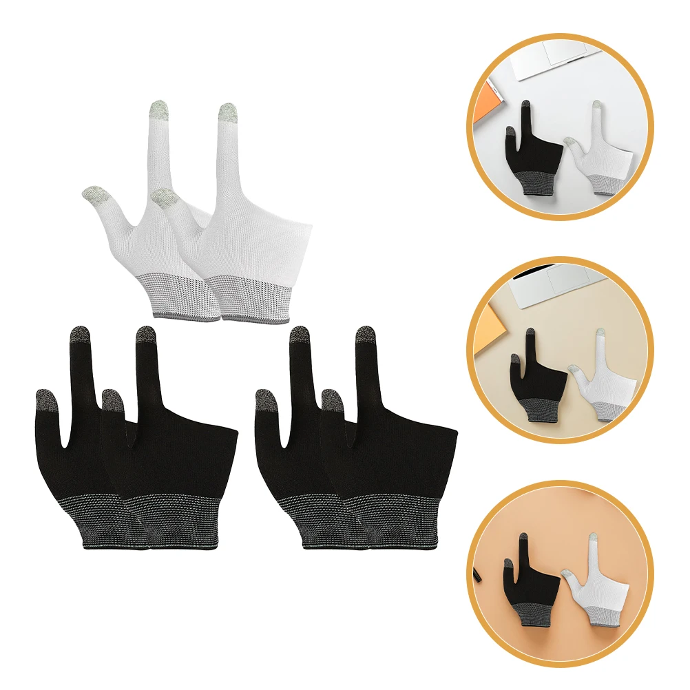 

3 Pairs Thin Section Touch Screen Gaming Gloves Ladies Nylon Finger for Phone Game