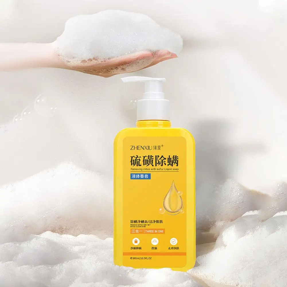 Deep Cleaning Mites Removal Shower Gel Body Cleaning Health Skin Care 300ml Liquid Soap Removing Mites Bath Gel